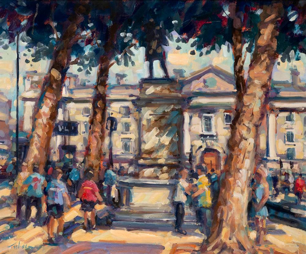 COLLEGE GREEN, DUBLIN by Norman Teeling sold for 680 at Whyte's Auctions