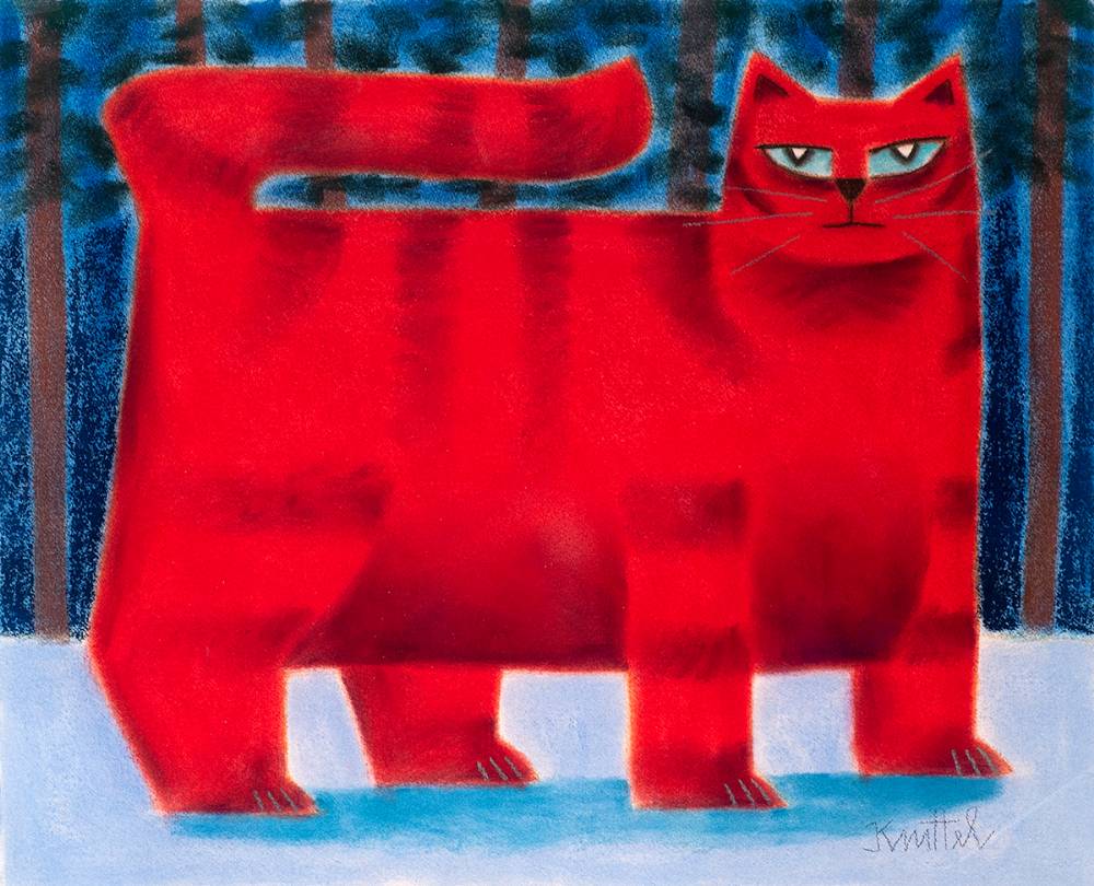 RED CAT by Graham Knuttel (b.1954) at Whyte's Auctions