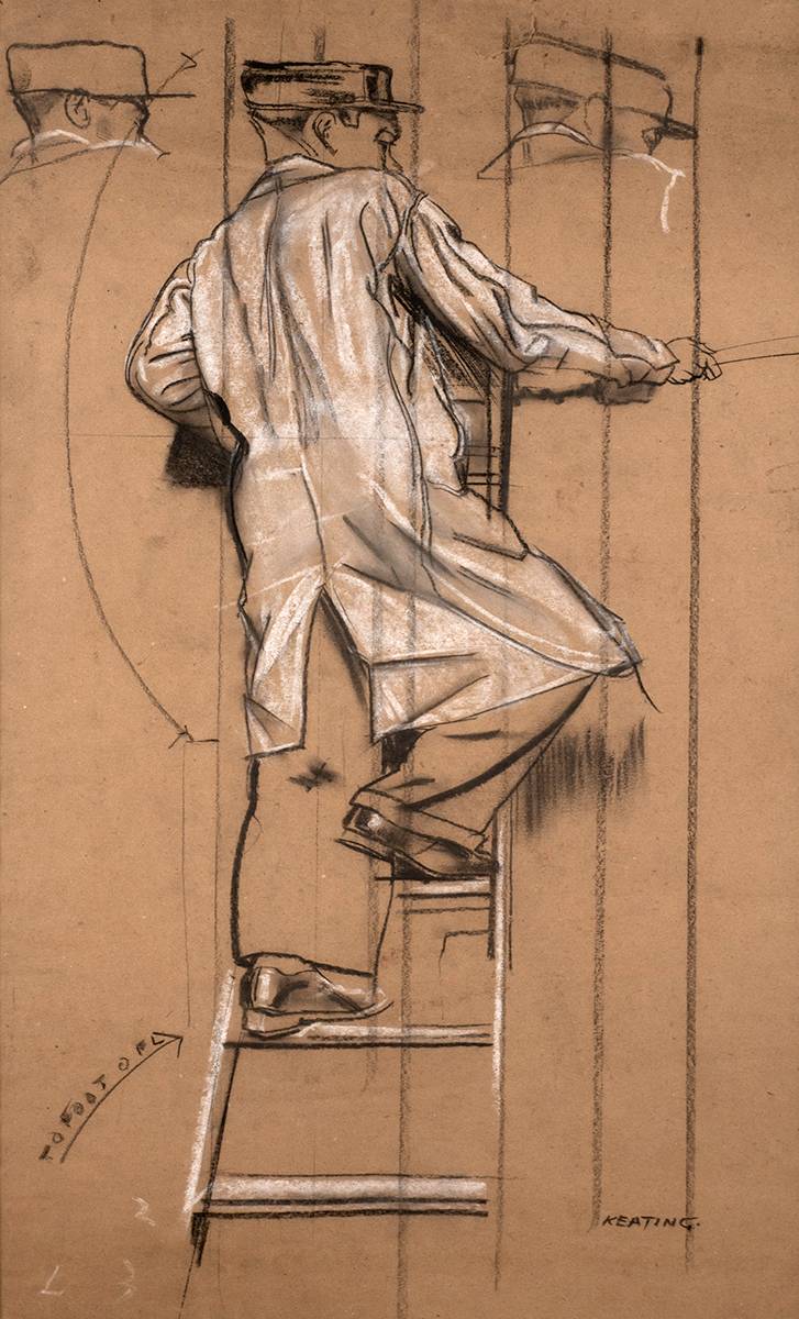 MAN ON LADDER by Seán Keating PPRHA HRA HRSA (1889-1977) PPRHA HRA HRSA (1889-1977) at Whyte's Auctions
