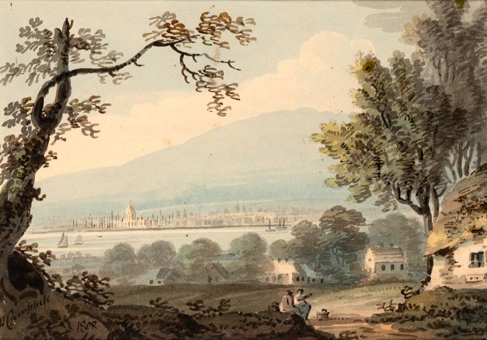 DUBLIN FROM CLONTARF, 1808 by John Henry Campbell sold for �750 at Whyte's Auctions