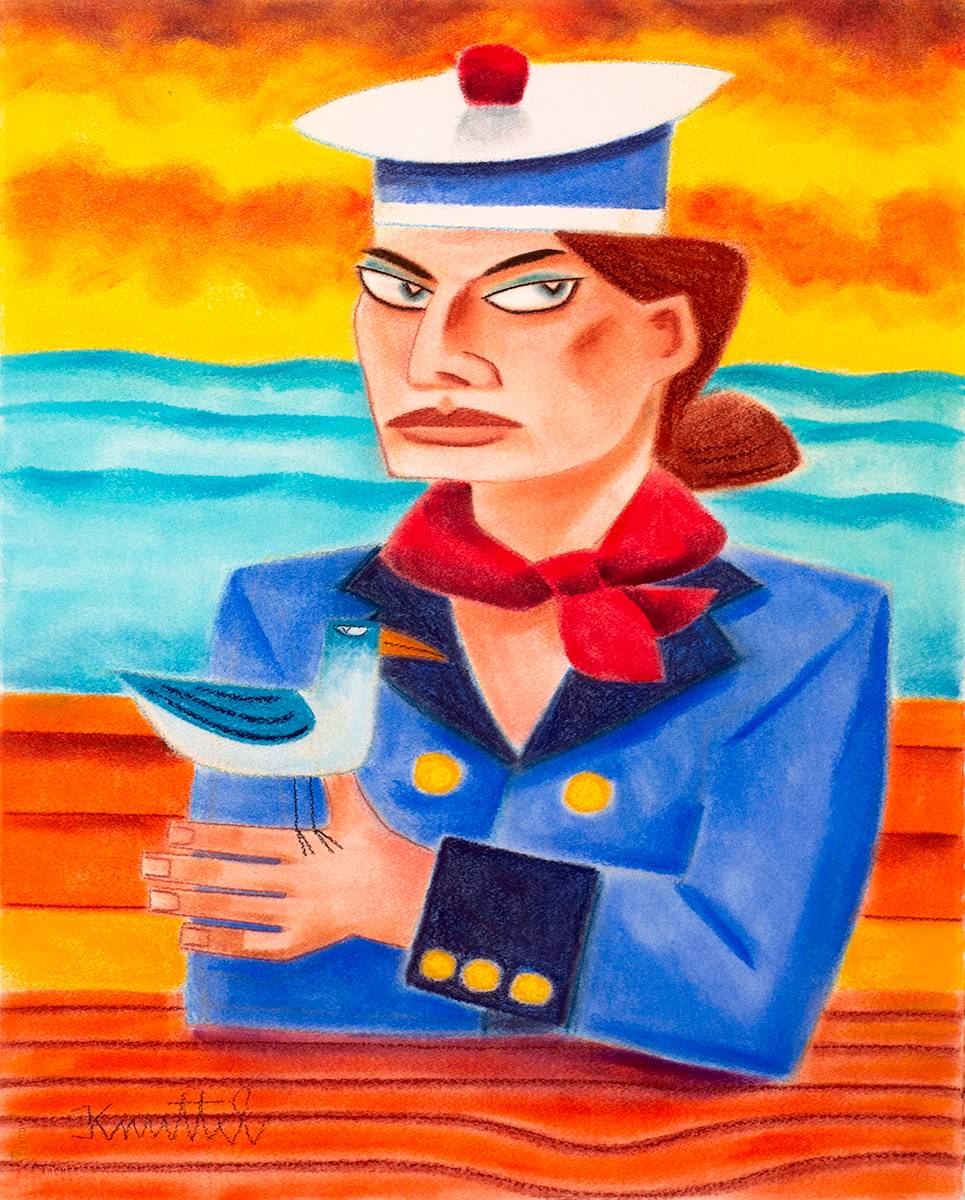SAILOR GIRL WITH SEAGULL by Graham Knuttel (b.1954) at Whyte's Auctions