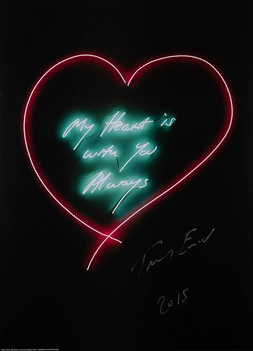 MY HEART IS WITH YOU ALWAYS, 2015 by Tracey Emin sold for �1,000 at Whyte's Auctions
