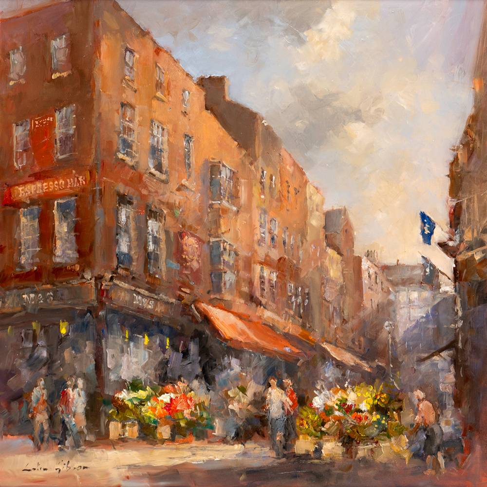 THE FLOWER SELLERS, GRAFTON STREET, DUBLIN by Colin Gibson sold for �1,700 at Whyte's Auctions