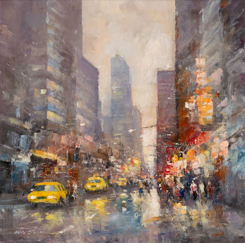 MORNING RAIN, NEW YORK by Colin Gibson RUA (b.1948) RUA (b.1948) at Whyte's Auctions