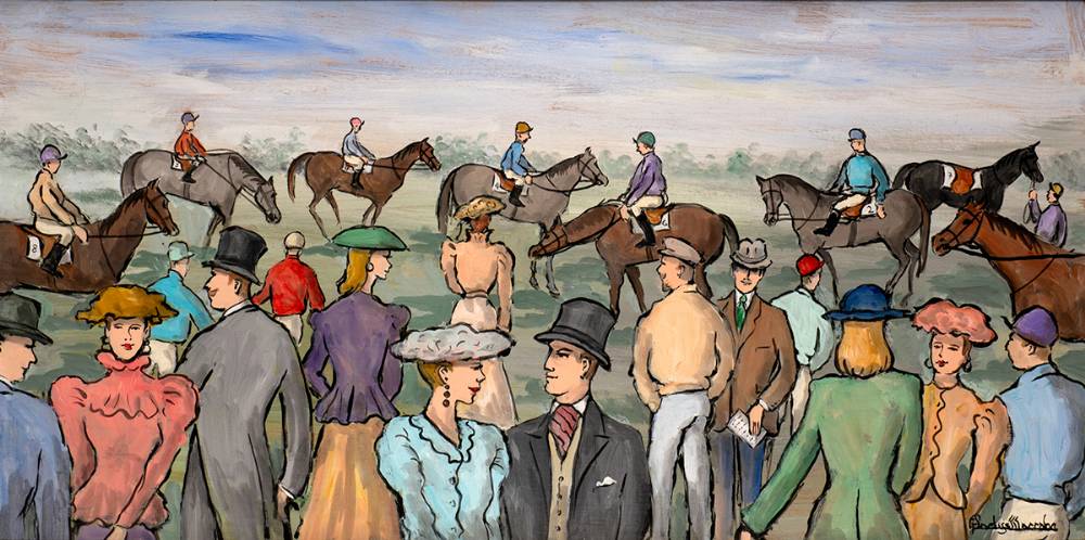 A DAY AT THE RACES - PUNCHESTOWN by Gladys Maccabe MBE HRUA ROI FRSA (1918-2018) at Whyte's Auctions