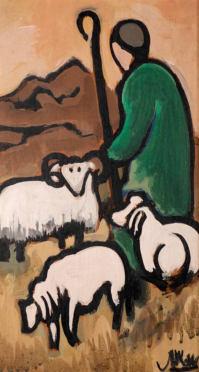 ST. PATRICK AND HIS SHEEP by Markey Robinson (1918-1999) at Whyte's Auctions
