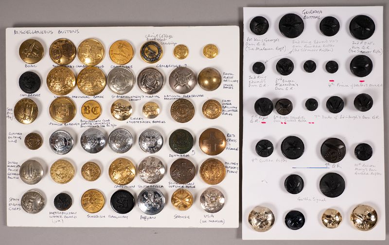 Metal buttons - British Empire, a good collection of military, police and others, and related items (200+) at Whyte's Auctions