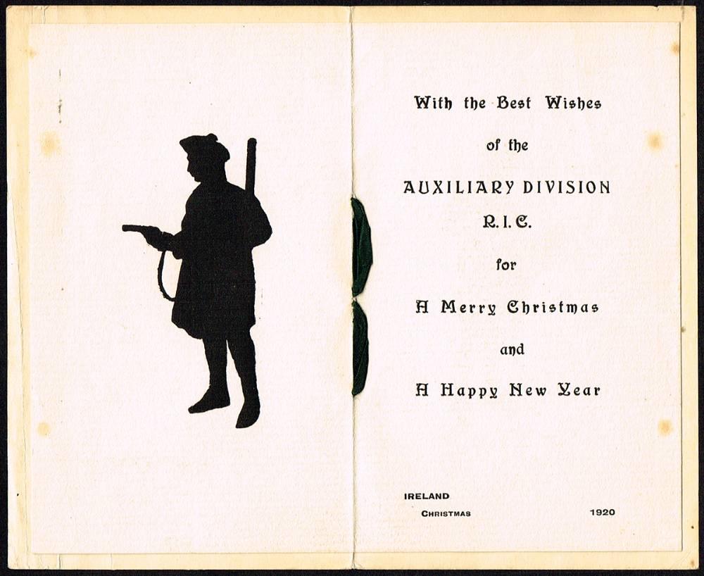 1920. Auxiliary Division, R.I.C. Christmas card. at Whyte's Auctions