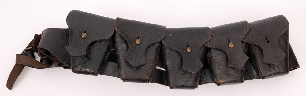 1922. Auxiliary Division, Royal Irish Constabulary black leather bandolier at Whyte's Auctions