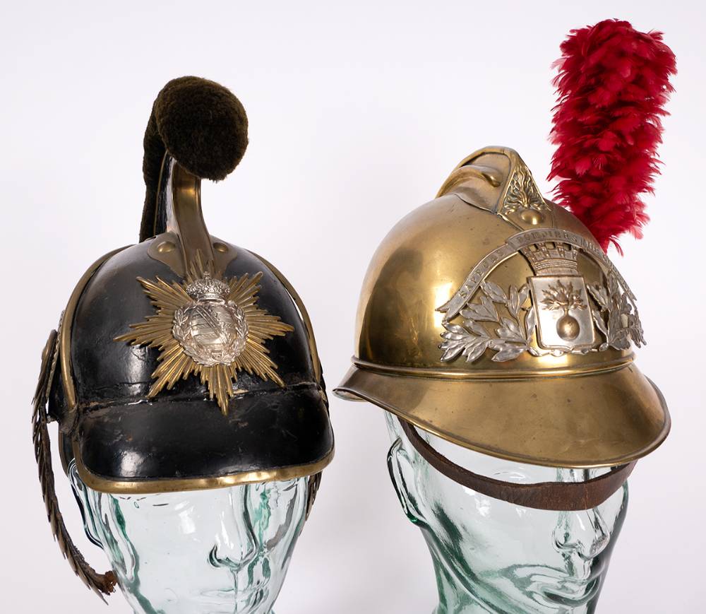 France. Sapeurs Pompiers (Fire Brigade) helmets. (2) at Whyte's Auctions