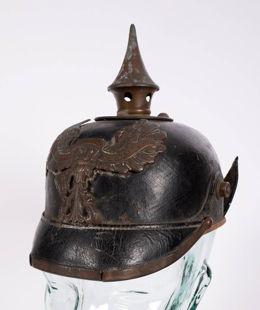 Germany. Other ranks pickelhaube  and a later helmet. at Whyte's Auctions