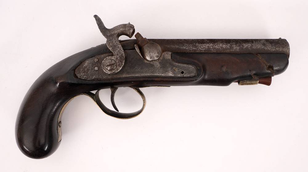 Early 19th century percussion pistol by Calderwood of Dublin. at Whyte's Auctions