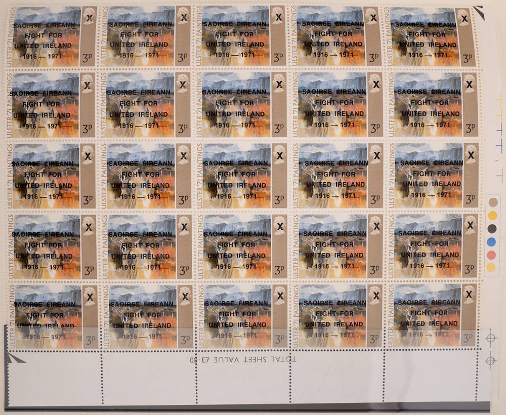 1971-1972. Provisional Sinn Fein propaganda overprints on UK postage stamps - a specialised collection. at Whyte's Auctions