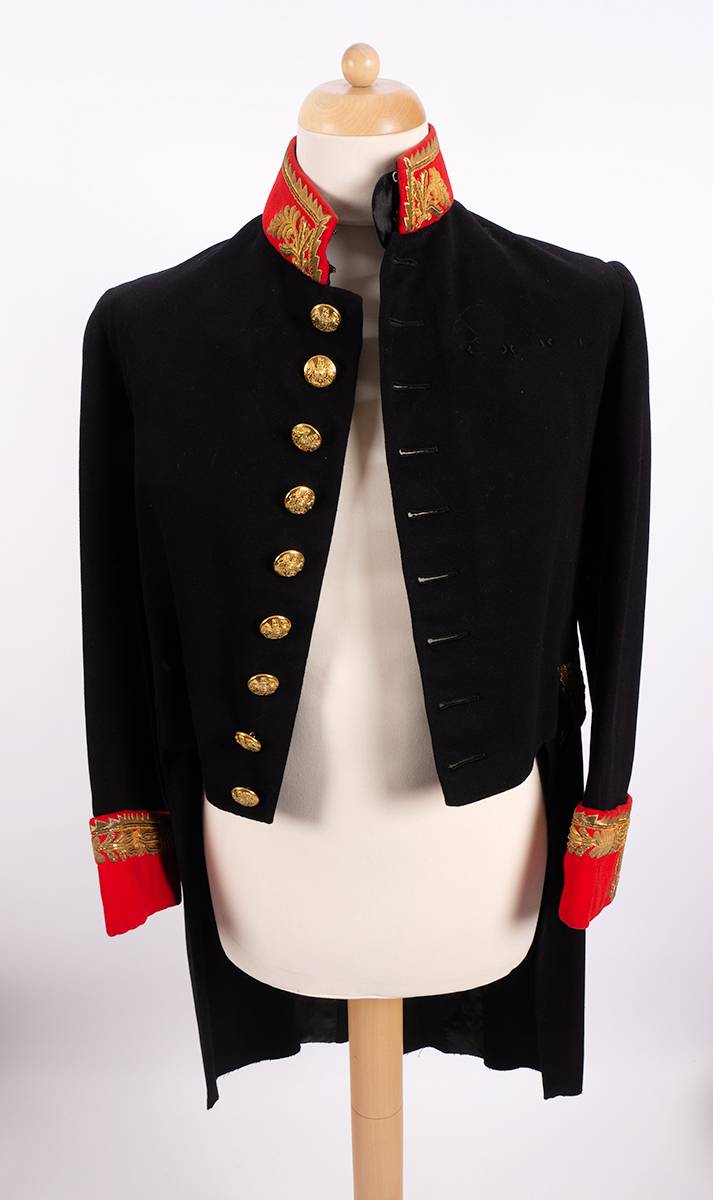 1902-1951 UK Diplomatic Corps court uniform tunic and pair of boots with spurs at Whyte's Auctions