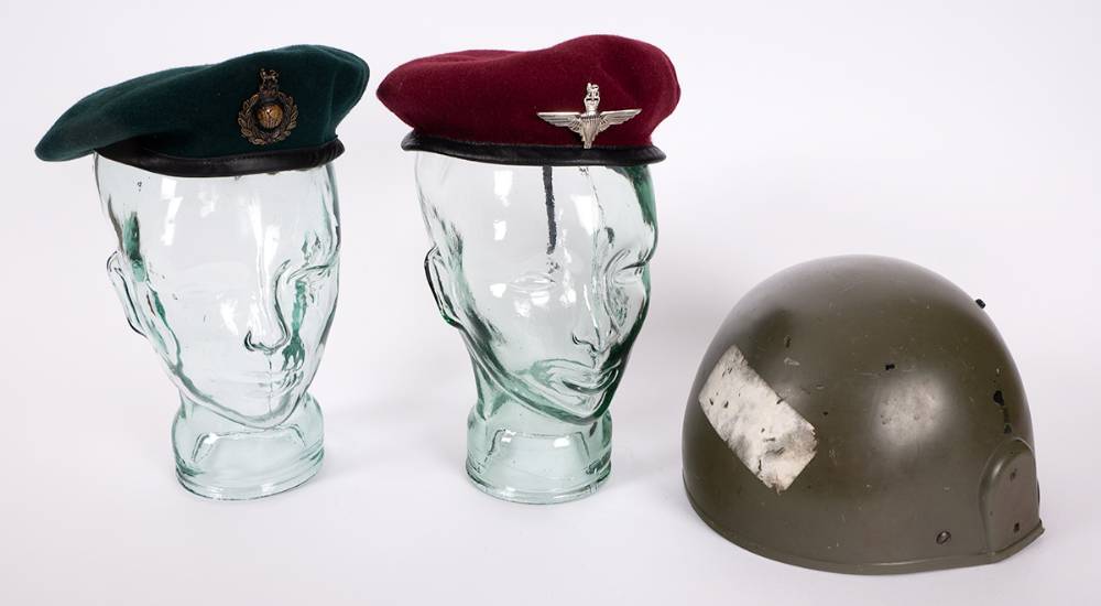 1970s to 1980s British forces in Northern Ireland - collection of headgear. (3) at Whyte's Auctions