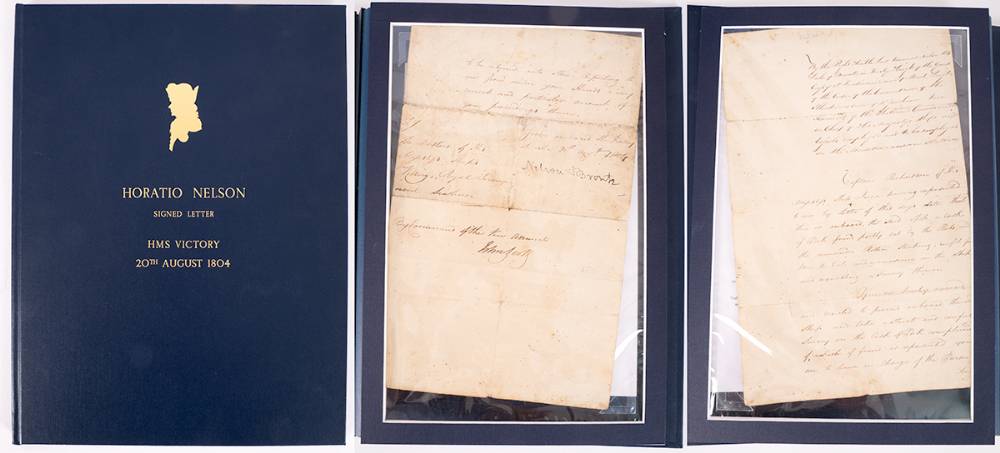 1804 (20 August). Letter signed by Admiral Horatio Nelson on board HMS Victory. at Whyte's Auctions