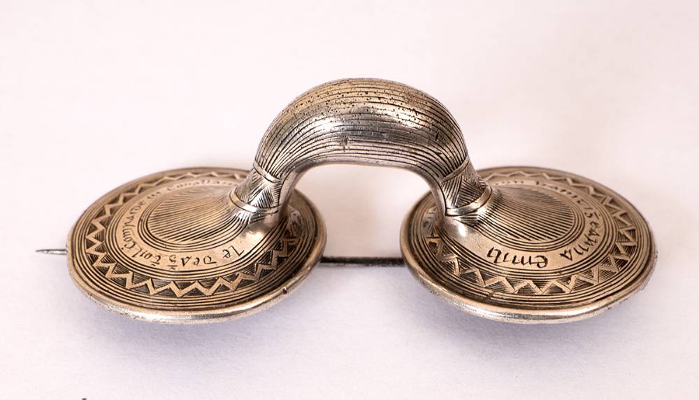 Circa 1842. A silver Celtic Revival fibula brooch presented to Lady Emily...