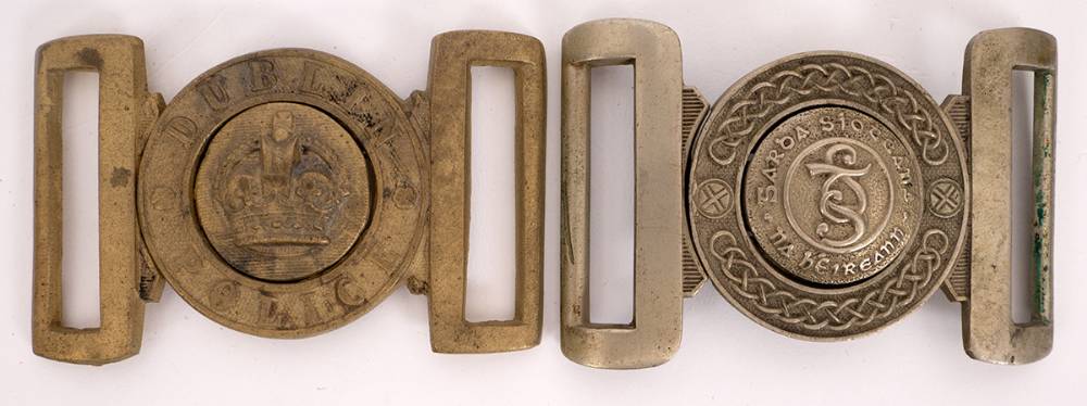 1902 -1982 Police badges including 1902 pattern Dublin Police buckle. (7) at Whyte's Auctions