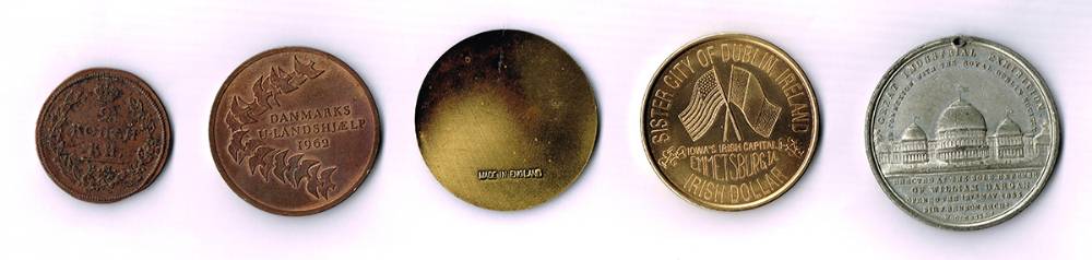 1855 The Great Industrial  Exhibition Dublin medal with others. (5) at Whyte's Auctions