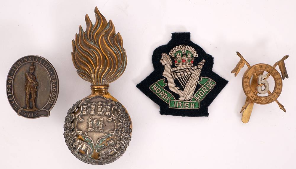 1880s to 1920s Irish regiments in the British Army - a collection of badges. at Whyte's Auctions