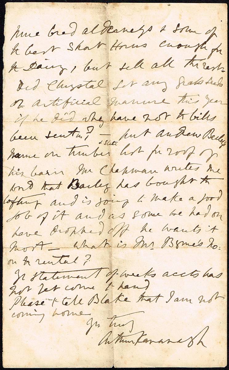 1870 (13 June) Letter written by Arthur MacMurrough MP - the famous limbless man. at Whyte's Auctions