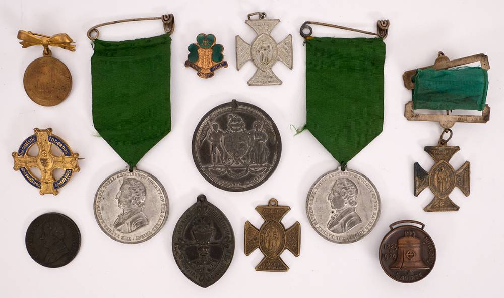 1838. Total Abstinence Society medals and related medals and badges. (11) at Whyte's Auctions