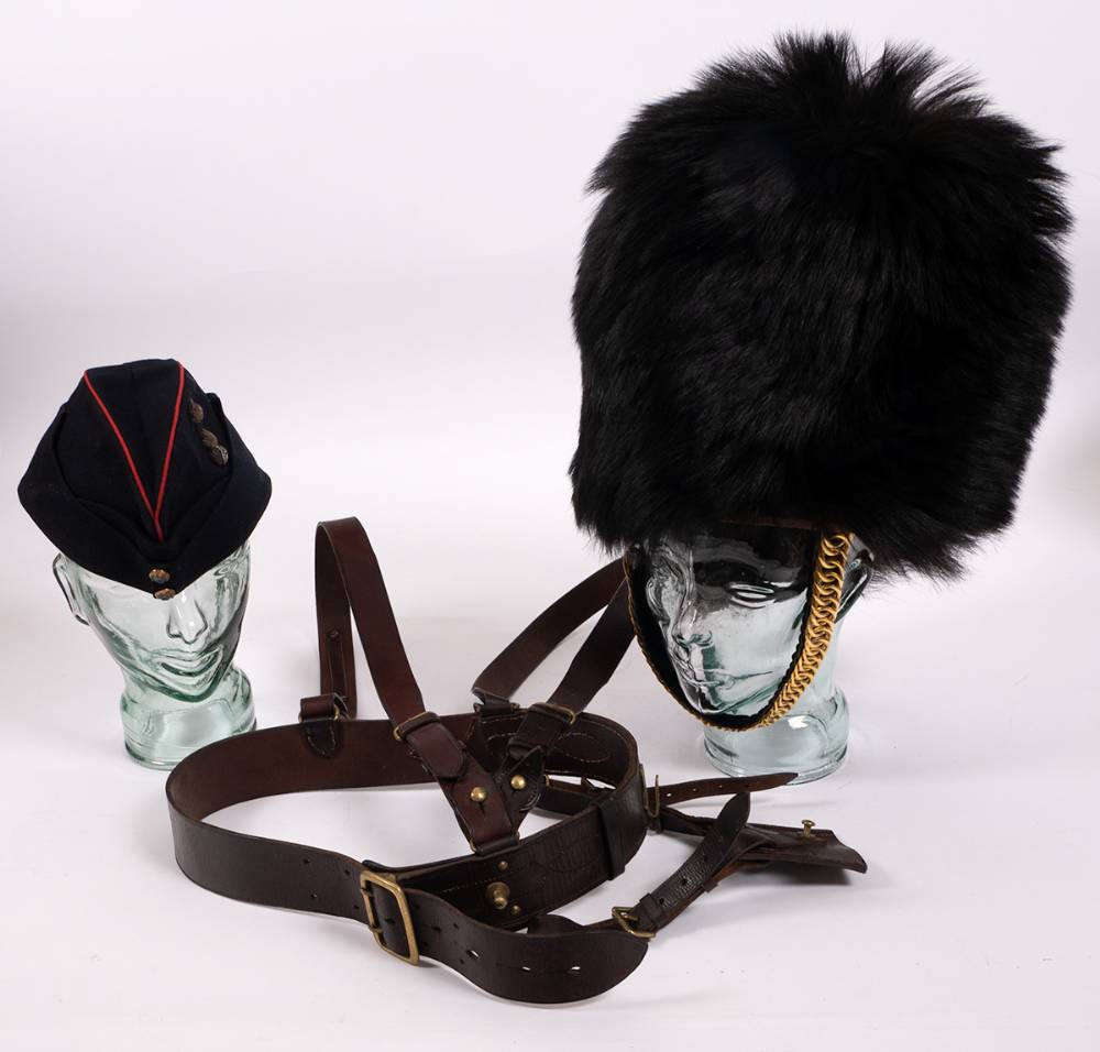 1897 Royal Irish Fusiliers officer's bearskin and 1902 pattern field service cap. at Whyte's Auctions
