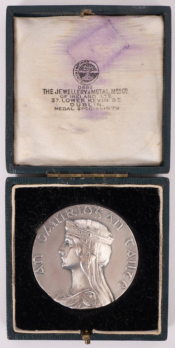 1928 Tailteann Games silver medal for dramatic arts to P. O'Connell and other silver medals and coins. at Whyte's Auctions