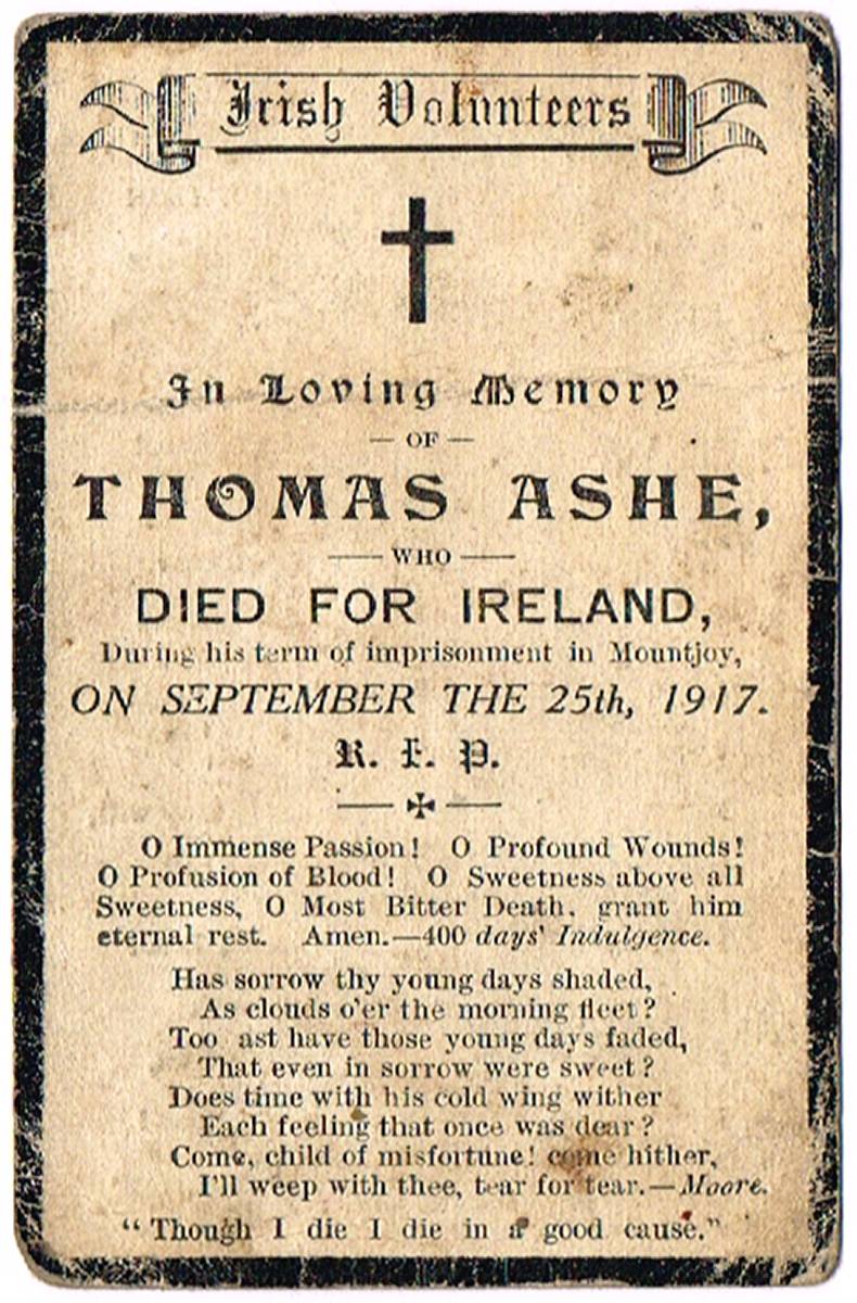 1917 (25 September) In Memoriam card for Thomas Ashe. at Whyte's Auctions