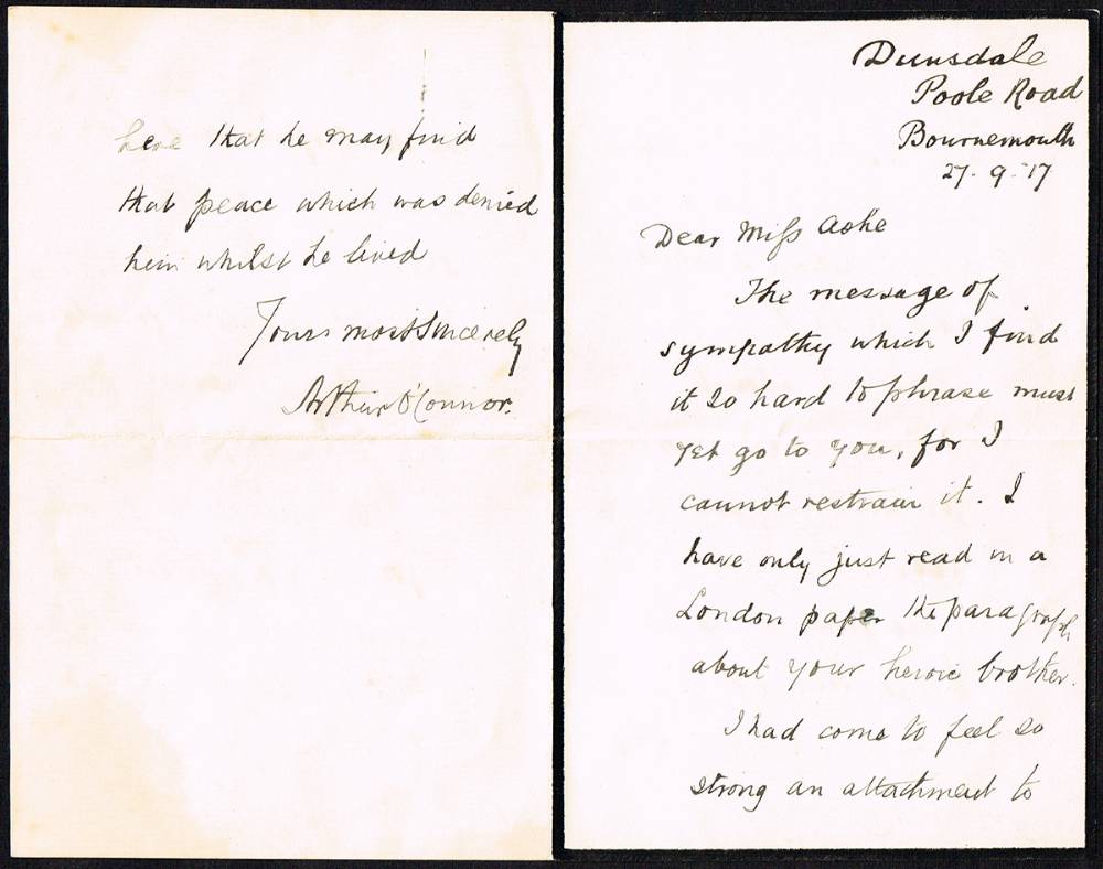 1917 to 1959 archive of letters to Nora and Hannah Ashe. (16) at Whyte's Auctions