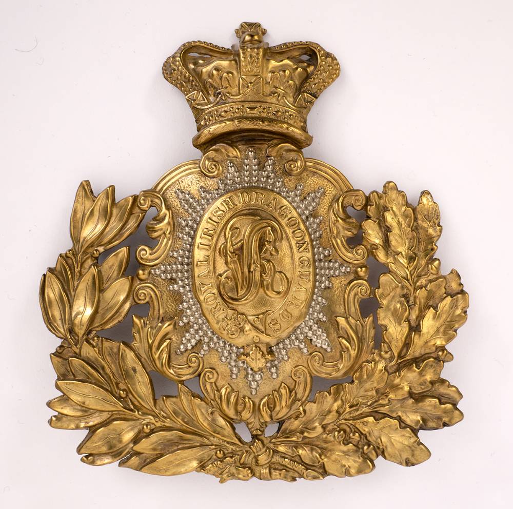 Victorian 4th (Royal Irish) Dragoon Guards bimetal officer's helmet plate at Whyte's Auctions