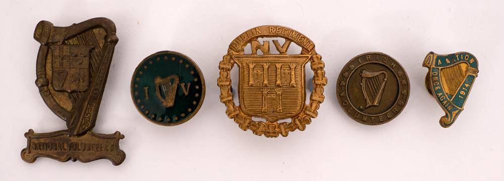 Irish Volunteers 1913-21 collection of badges. (5) at Whyte's Auctions