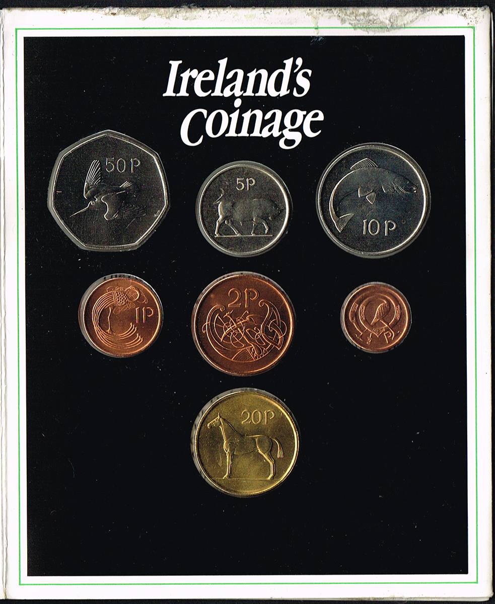 1986 Ireland's Coinage presentation pack with mint halfpenny to fifty pence. at Whyte's Auctions