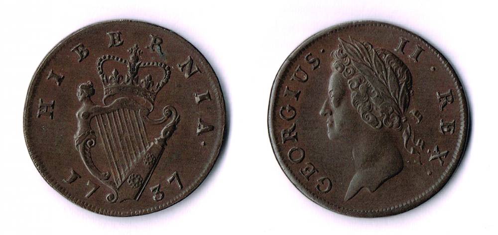 George II halfpenny 1737 at Whyte's Auctions