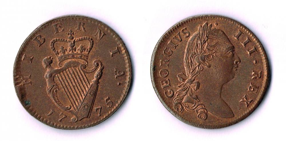 George III halfpenny, 1775 at Whyte's Auctions