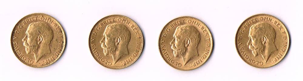 George V half sovereigns, 1912-1914 (4) at Whyte's Auctions
