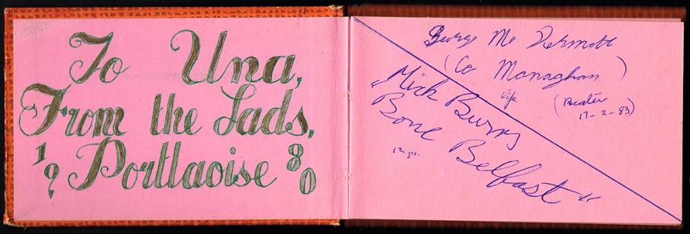 1975-1985 Port Laoise Prison. a collection of autographs of Provisional IRA prisoners. at Whyte's Auctions