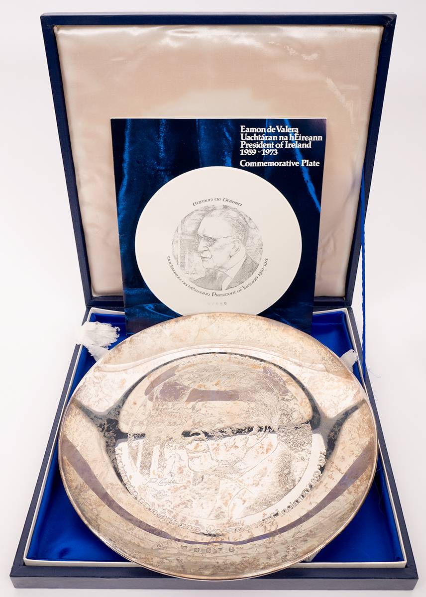 Eamon de Valera commemorative silver plate at Whyte's Auctions