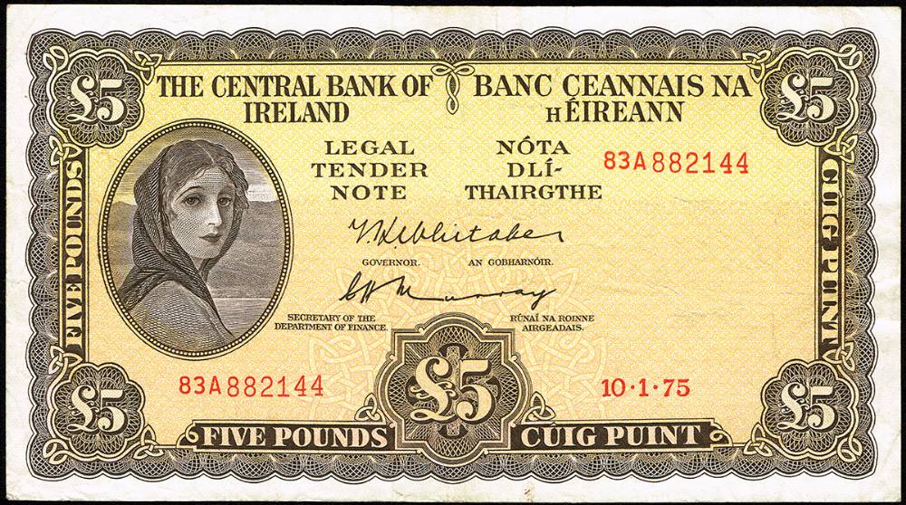 Central Bank 'Lady Lavery' Ten Shillings  and Five Pounds collection. (7) at Whyte's Auctions