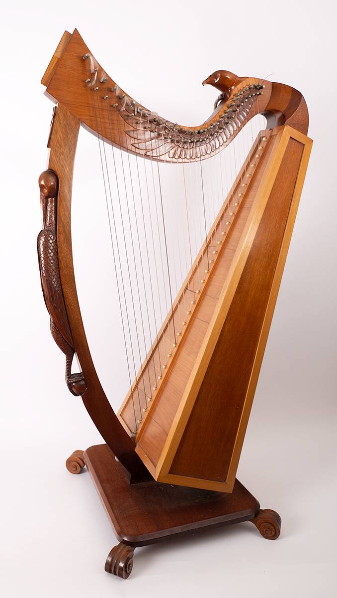 1970s large harp made by Liam Coyle, IRA prisoner. at Whyte's Auctions