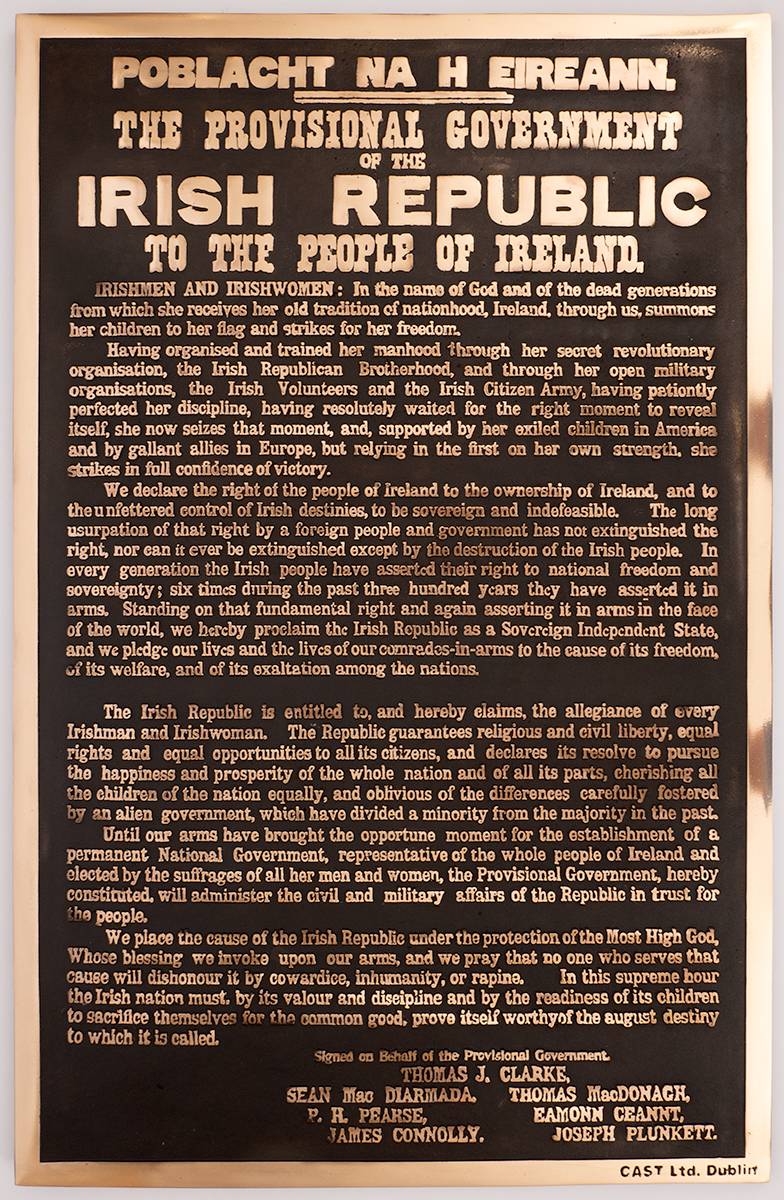 1916 Proclamation - a representation in bronze by noted sculptor, Coilin Brennan, 2016. at Whyte's Auctions