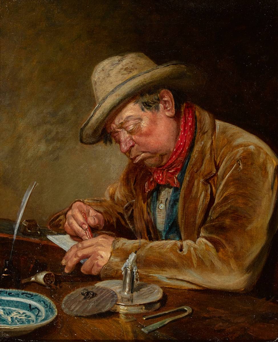 GENTLEMAN SEALING A LETTER, c.1860-1870s at Whyte's Auctions