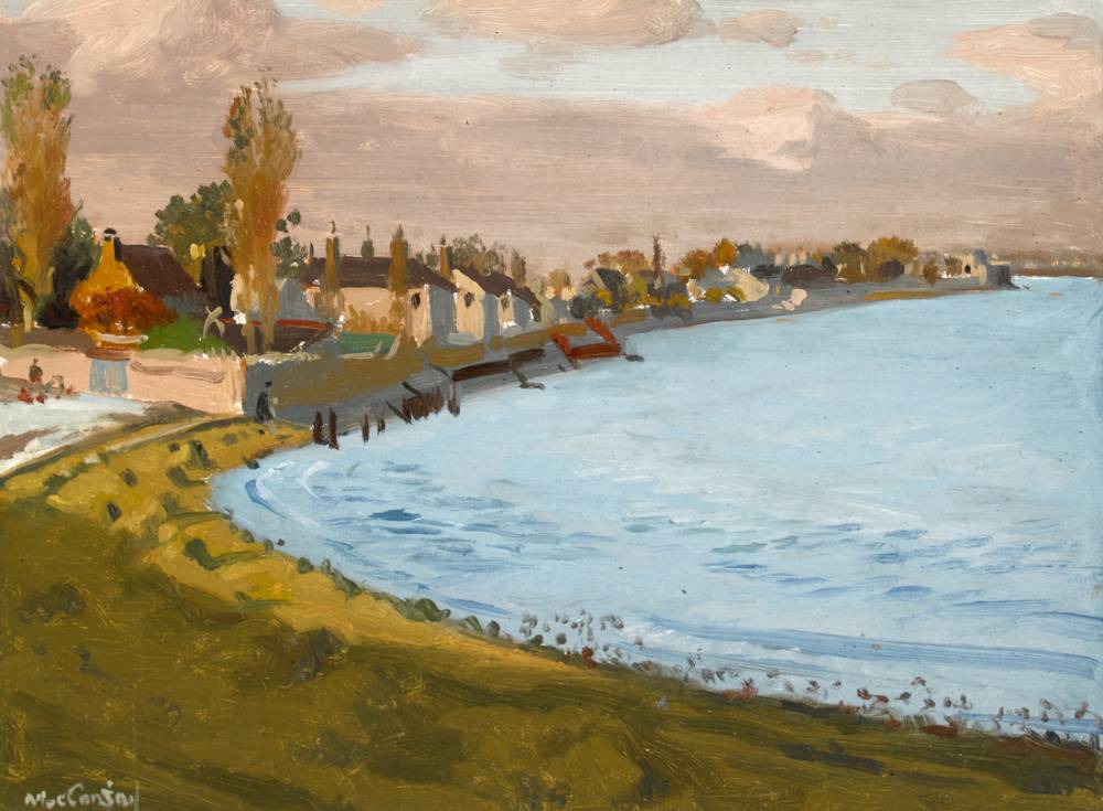 SANDYMOUNT STRAND FROM MERRION GATES, DUBLIN by Maurice MacGonigal PPRHA HRA HRSA (1900-1979) PPRHA HRA HRSA (1900-1979) at Whyte's Auctions