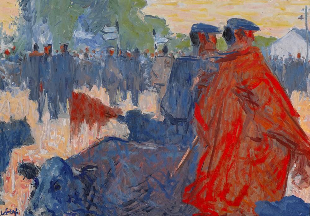 RED COATED MAN, CONNEMARA by Maurice MacGonigal PPRHA HRA HRSA (1900-1979) PPRHA HRA HRSA (1900-1979) at Whyte's Auctions