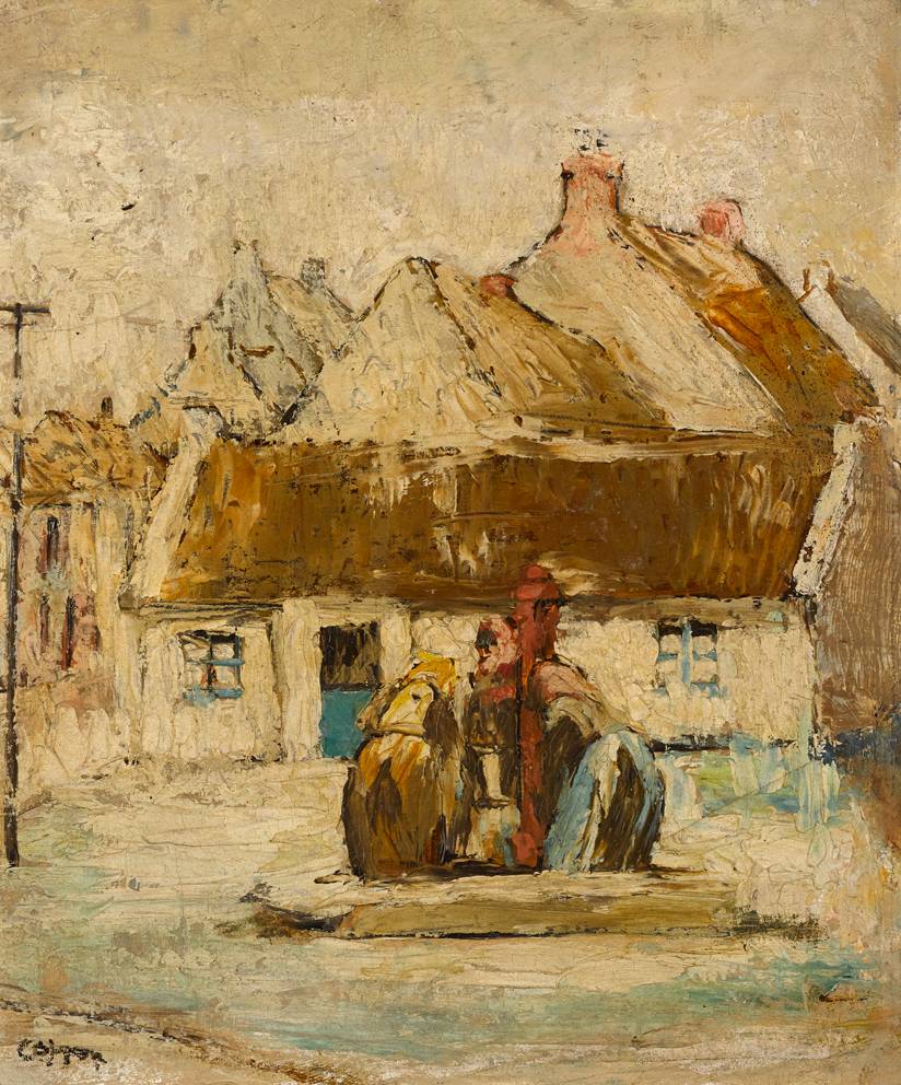 VILLAGE PUMP, RUSH AND LUSK by William Conor OBE RHA RUA ROI (1881-1968) at Whyte's Auctions