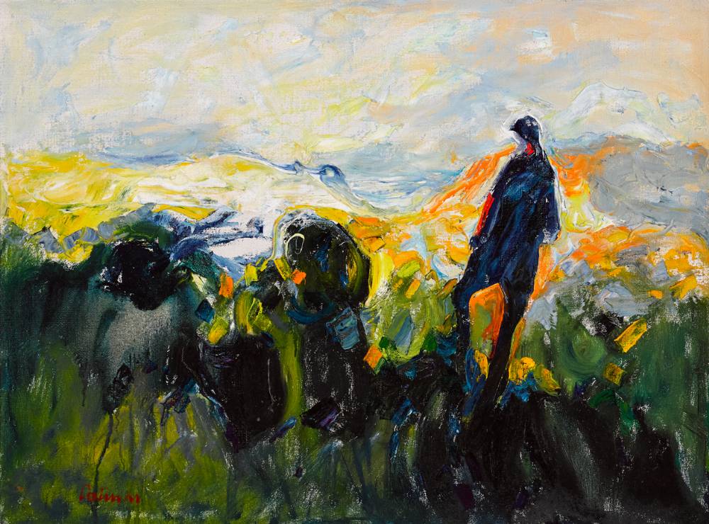 MAN ON A HILL, 1954 by Colin Middleton sold for �16,000 at Whyte's Auctions