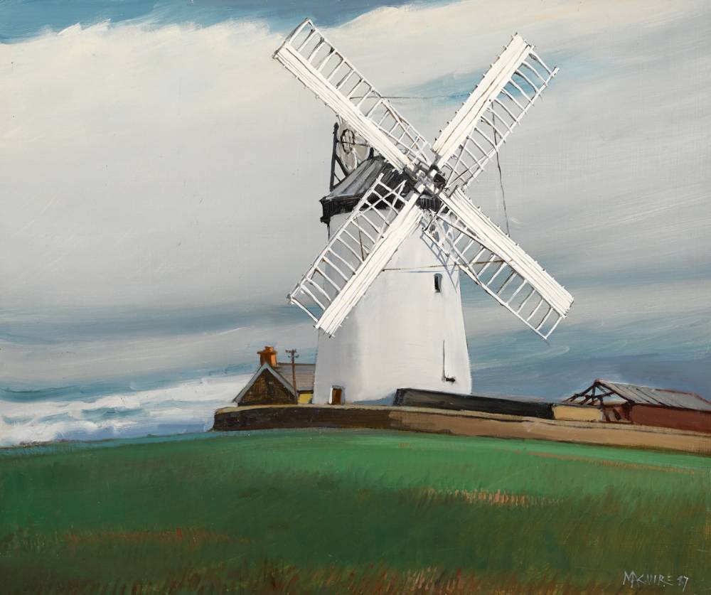 WINDMILL, BALLYCOPELAND, COUNTY DOWN, 1987 by Cecil Maguire RHA RUA (1930-2020) at Whyte's Auctions