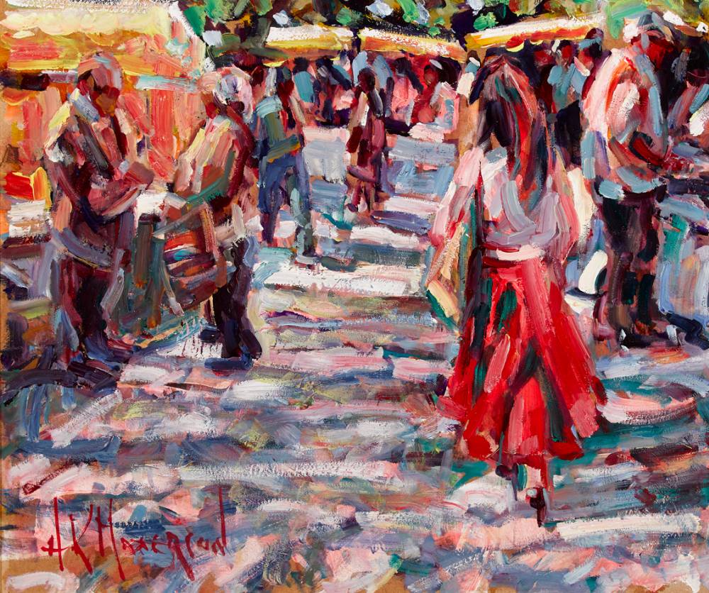 THE FRIDAY MARKET, GRANGES, FRANCE by Arthur K. Maderson (b.1942) (b.1942) at Whyte's Auctions
