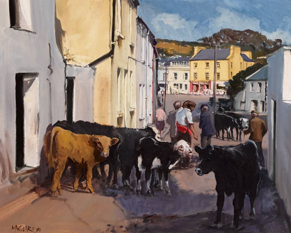 FAIR DAY, CLIFDEN, COUNTY GALWAY, JULY 1989 by Cecil Maguire RHA RUA (1930-2020) RHA RUA (1930-2020) at Whyte's Auctions