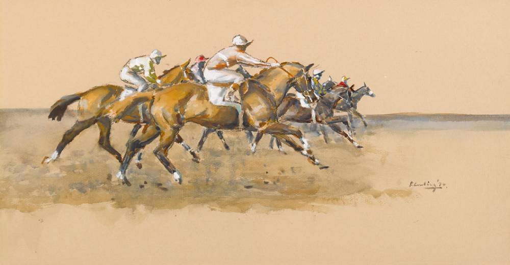 HORSES RACING, 1970 by Peter Curling (b.1955) at Whyte's Auctions